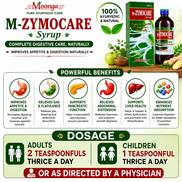 M-ZYMOCARE Syrup – Ayurvedic Digestive Tonic for Appetite & Digestion(200ml)