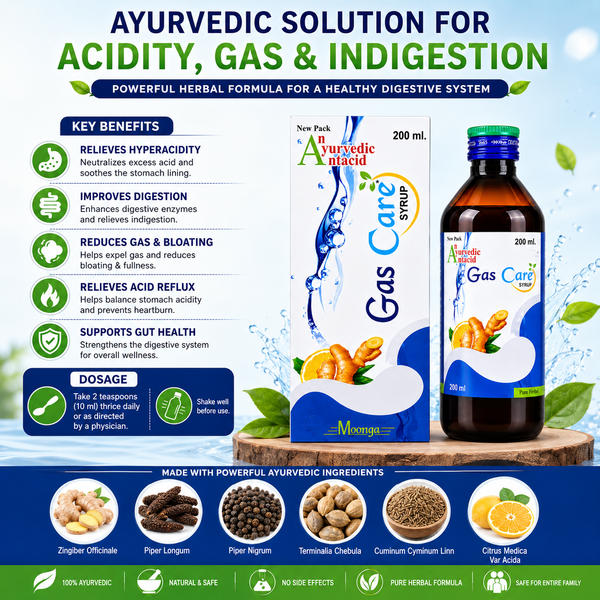 Gas Care Syrup – Ayurvedic Antacid for Gastric Relief & Digestion(200ml – 450ml)