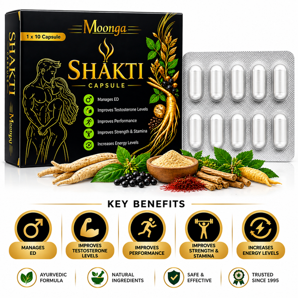 Moonga Shakti Capsule – Ayurvedic Support for Erectile Dysfunction & Male Stamina (10 Capsules)