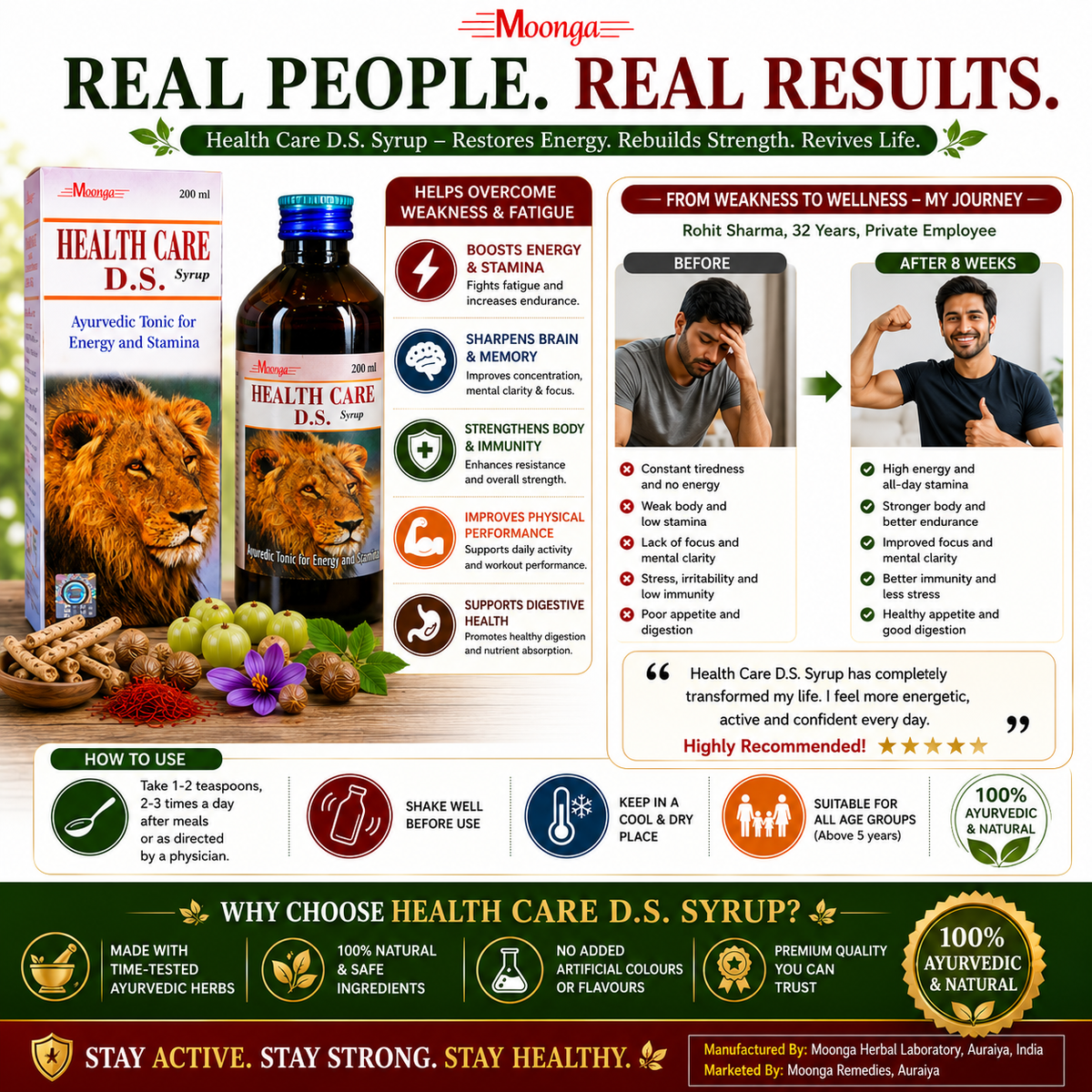 HEALTH CARE D.S. Syrup – Ayurvedic Energy & Stamina Booster (200ml)