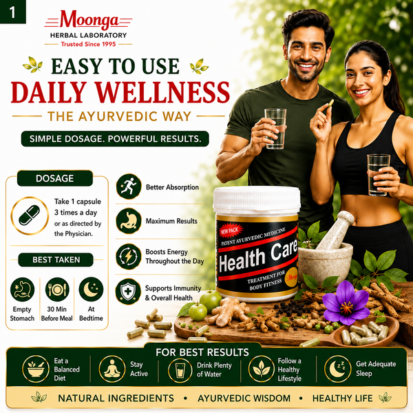 Health Care Capsules – Ayurvedic Herbal Supplement for Body Fitness (60 Capsules Pack)