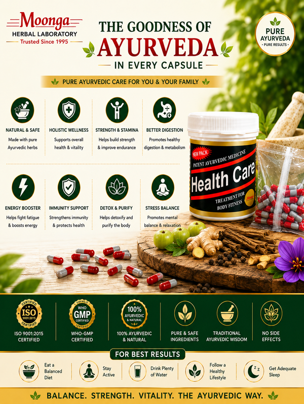 Health Care Capsules – Ayurvedic Herbal Supplement for Body Fitness (60 Capsules Pack)
