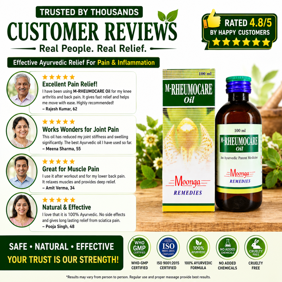 M-RHEUMOCARE Oil – Ayurvedic Joint & Muscle Pain Relief Oil (30ml, 60ml & 100ml)