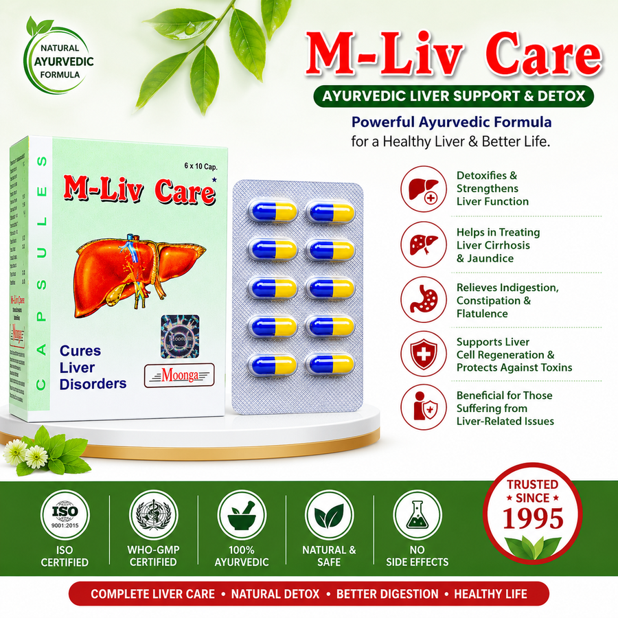 M-Liv Care Capsules – Ayurvedic Liver Support & Detox (60 Capsules)