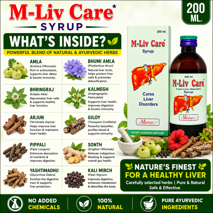 M-Liv Care Syrup – Ayurvedic Liver Tonic for Digestion & Detox (100ml & 200ml)