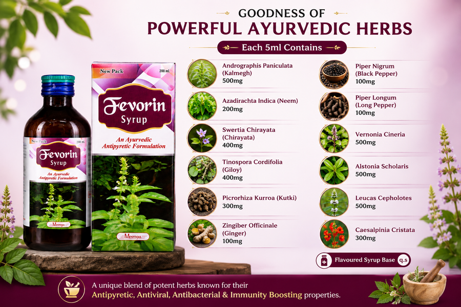 FEVORIN Syrup – Ayurvedic Fever & Immunity Support (100ml & 200ml)