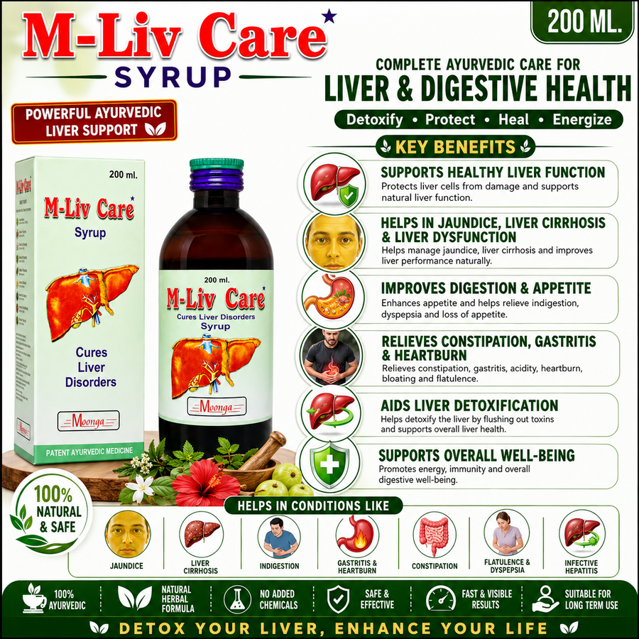 M-Liv Care Syrup – Ayurvedic Liver Tonic for Digestion & Detox (100ml & 200ml)