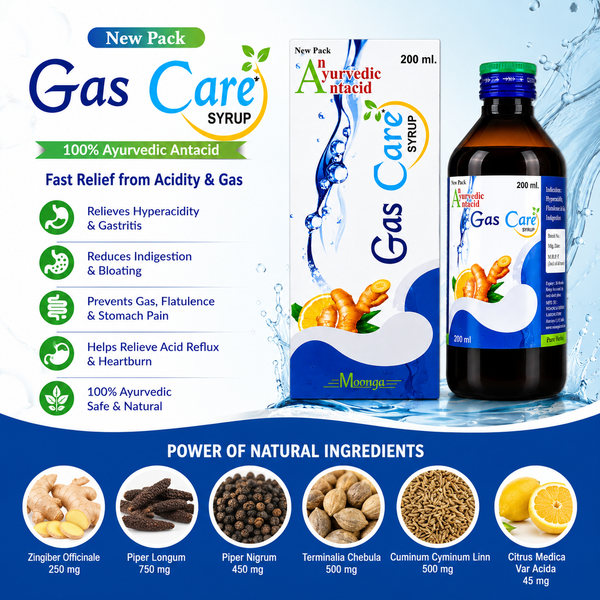 Gas Care Syrup – Ayurvedic Antacid for Gastric Relief & Digestion(200ml – 450ml)