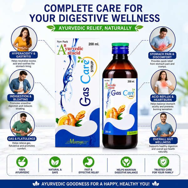 Gas Care Syrup – Ayurvedic Antacid for Gastric Relief & Digestion(200ml – 450ml)