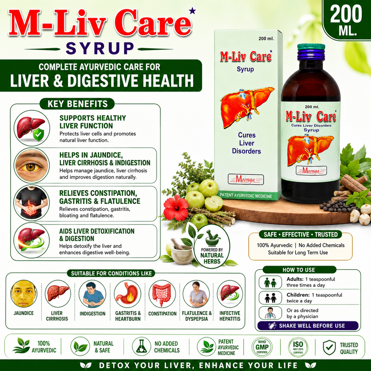 M-Liv Care Syrup – Ayurvedic Liver Tonic for Digestion & Detox (100ml & 200ml)