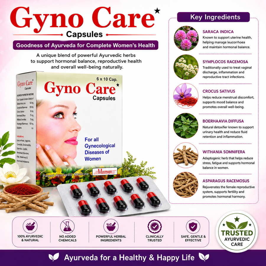 Gyno Care Capsules – Ayurvedic Support for Women's Reproductive Health (60 Capsules)