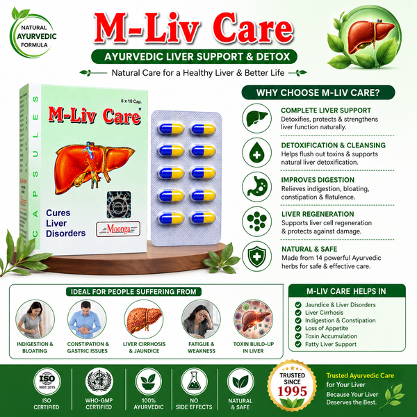 M-Liv Care Capsules – Ayurvedic Liver Support & Detox (6 x 10 Capsules)