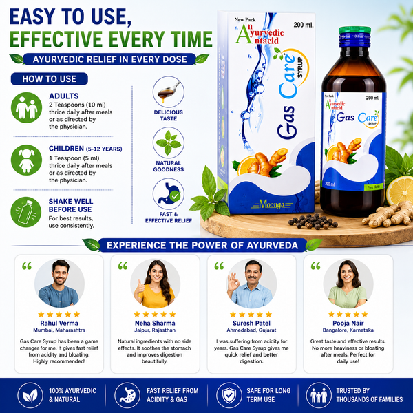 Gas Care Syrup – Ayurvedic Antacid for Gastric Relief & Digestion(200ml – 450ml)