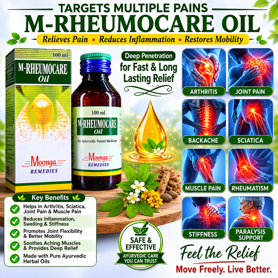 M-RHEUMOCARE Oil – Ayurvedic Joint & Muscle Pain Relief Oil (30ml, 60ml & 100ml)