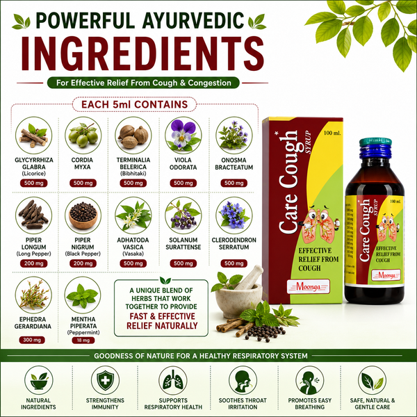CARE COUGH Syrup – Ayurvedic Cough & Cold Relief (100ml)