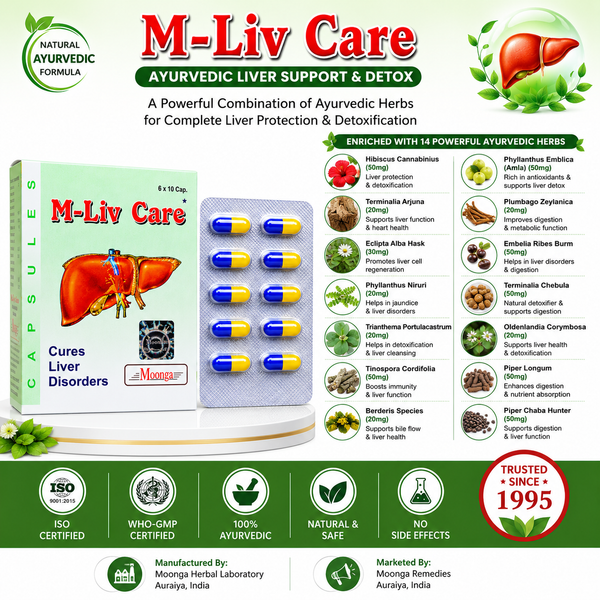 M-Liv Care Capsules – Ayurvedic Liver Support & Detox (6 x 10 Capsules)