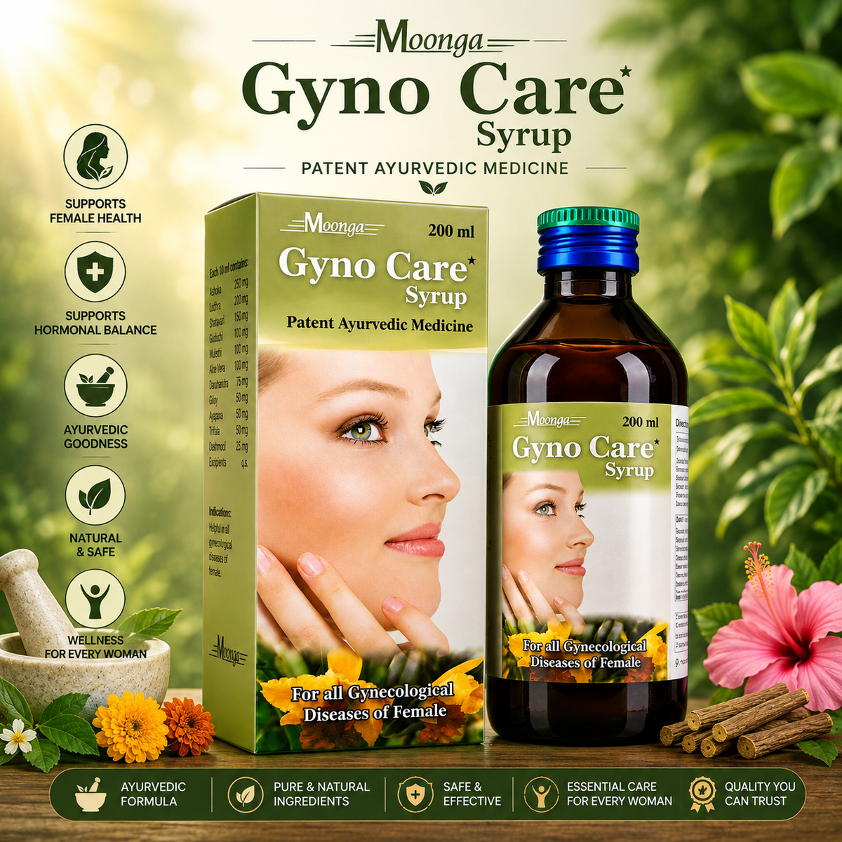 Gyno Care Syrup – Ayurvedic Tonic for Women's Reproductive Health (200ml & 450ml)