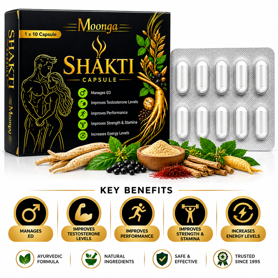 Moonga Shakti Capsule – Ayurvedic Support for Erectile Dysfunction & Male Stamina (10 Capsules)
