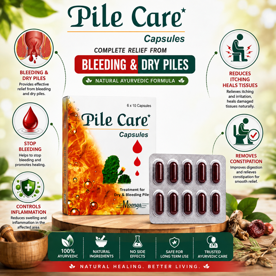Pile Care Capsules – Ayurvedic Treatment for Bleeding & Dry Piles (60 Capsules)