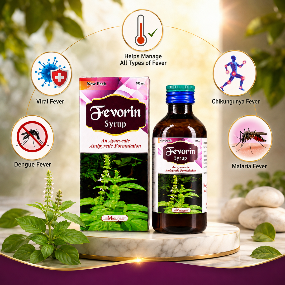FEVORIN Syrup – Ayurvedic Fever & Immunity Support (100ml & 200ml)