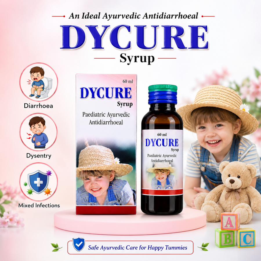 Dycure Syrup – Ayurvedic Antidiarrhoeal for Children (60ml)