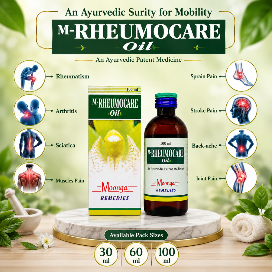 M-RHEUMOCARE Oil – Ayurvedic Joint & Muscle Pain Relief Oil (30ml, 60ml & 100ml)