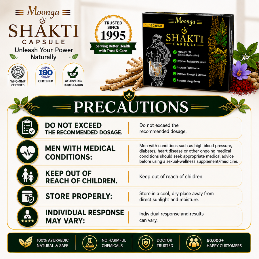 Moonga Shakti Capsule – Ayurvedic Support for Erectile Dysfunction & Male Stamina (10 Capsules)
